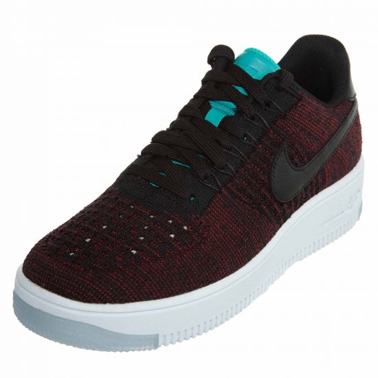 Nike Af1 Flyknit Low Black Black Team Red -002