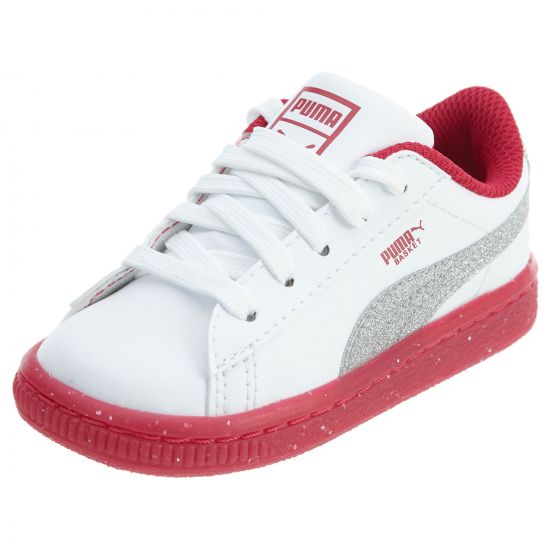 Puma Basket Iced Glitter 2 Infant Girls Shoe Toddlers Style : 363898-01