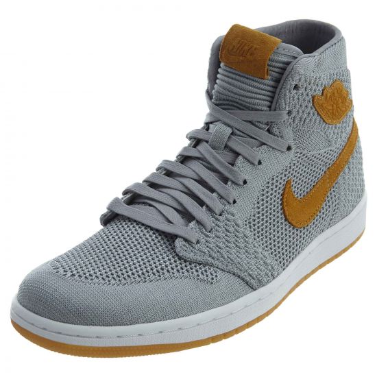 Nike Air Jordan 1 Retro High Flyknit Wolf Grey Mens Style : 919704