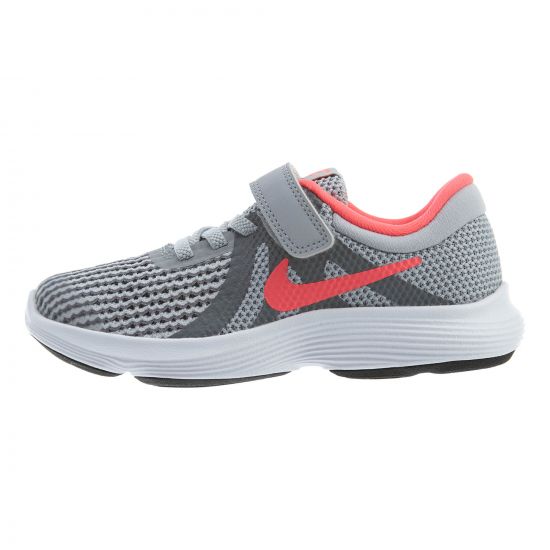 Nike Revolution 4 (psv) Wolf Grey Racer Pink  Boys / Girls Style :943307