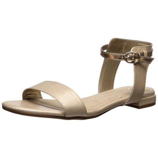  Down Under Flat Sandal Womens Style : Down Under-GOLD