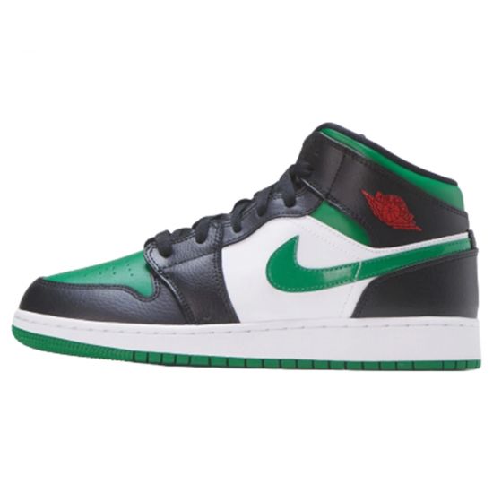 Jordan 1 Mid Green Toe Big Kids Style : 554725-067