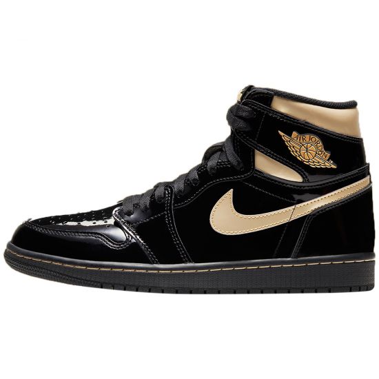 Jordan 1 Retro High Black Metallic Gold 2020 Big Kids Style : 575441-032