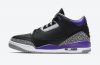 Jordan 3 Retro Black Court Purple Mens Style : Ct8532-050