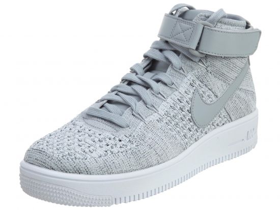 Nike Af1 Ultra Flyknit Mid Wolf Grey / Wolf Grey-White-003