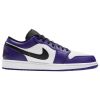 Jordan 1 Low Court Purple White Mens Style : 553558-500