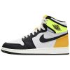 Jordan 1 Retro High White Black Volt University Gold Big Kids Style : 575441-118