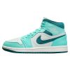 Air Jordan 1 Mid Se Chenille Swooshes And Bleached Turquoise Animate Womens Style : Dz3745